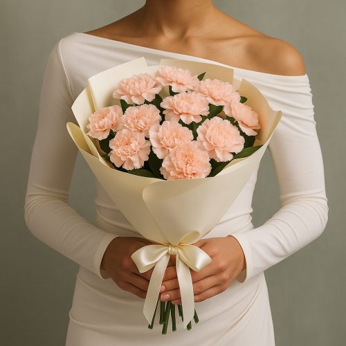 Букет из нежных гвоздик «Розовый шарм»