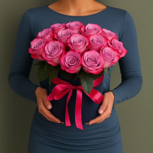 Цветы в коробке «Фиолетовое вдохновение»