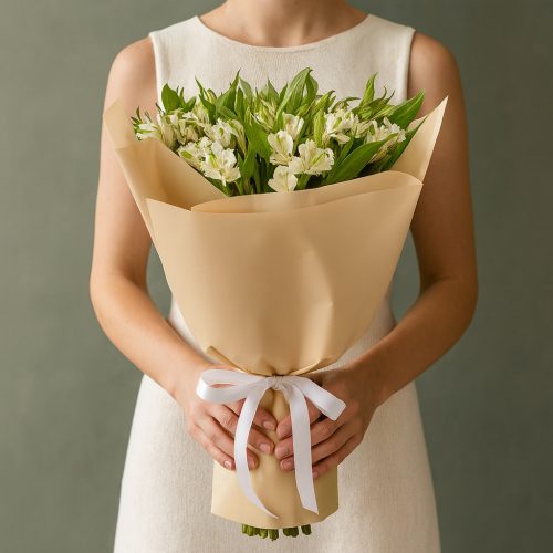 Букет белых альстромерий «Белая гармония»