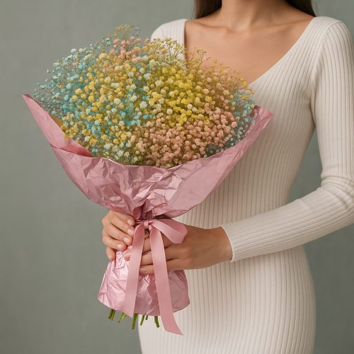 Букет из Гипсофил «Нежная акварель»